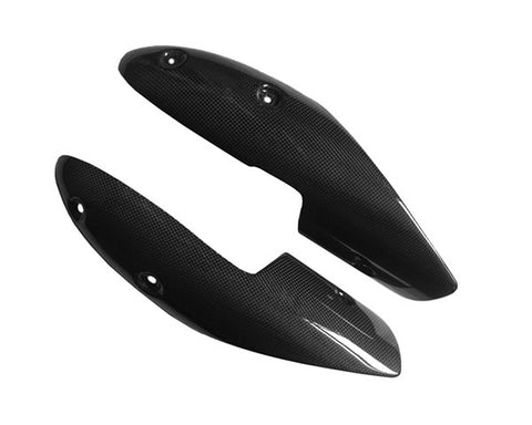 Ducati Carbon Fiber Monster 696 796 1100 Exhaust Covers with Heat Foil - MDI CarbonFiber