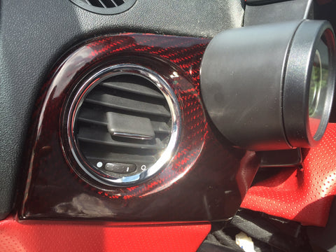 Fiat 500 Abarth Carbon Fiber Left Vent Dash Cover - MDI CarbonFiber