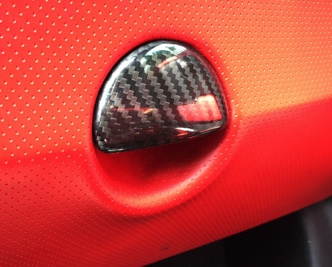 Fiat 500 Abarth Carbon Fiber Glove Box Handle Cover  - MDI CarbonFiber