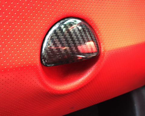 Fiat 500 Abarth Carbon Fiber Glove Box Handle Cover - MDI CarbonFiber