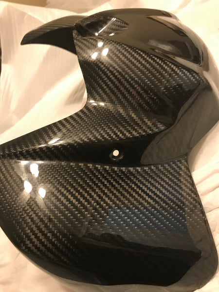 Carbon Fiber Racing Front Tank Cover For 2006-2015 Yamaha FZ1 Fazer - Gloss 3K Twill Weave, Pre-Drilled, Lifetime Warranty, YFY27100CF