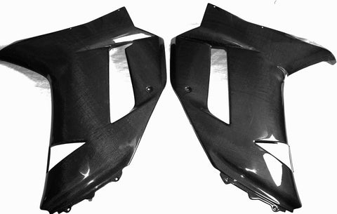 Kawasaki Carbon Fiber ZX6R Mid Side Panels Set 2007 2008  - MDI CarbonFiber - 1
