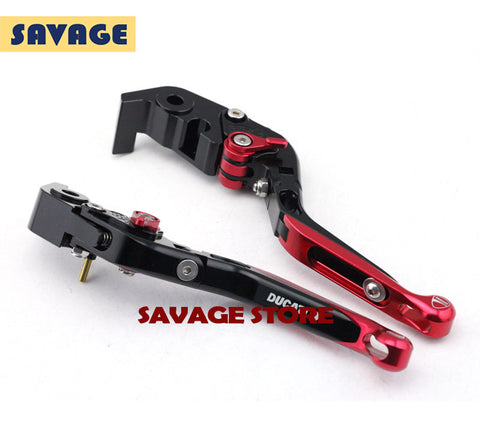 DUCATI 1098 1198 1199 899 Panigale Motorcycle Accessories CNC Billet Aluminum Folding Extendable Brake Clutch Levers  - MDI CarbonFiber - 1