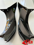 2018-2021 Ninja H2 SX/SE+ Carbon Fiber Upper Inner Side Dash Covers Fairing Cowl