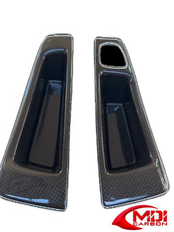 For Fiat 500 2012-2015 Carbon Fiber Interior Door Armrest Panel Cover Trim