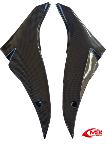 Kawasaki Carbon Fiber ZX10R Tank Side Panels Covers Fits 2008 2010