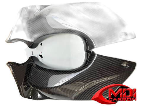 Kawasaki Carbon Fiber ZZR1400_ZX14 Air Duct Tubes Fits 2006 2011