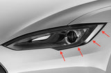 Tesla Model S Carbon Fiber Headlight Covers Black out  - MDI CarbonFiber - 1
