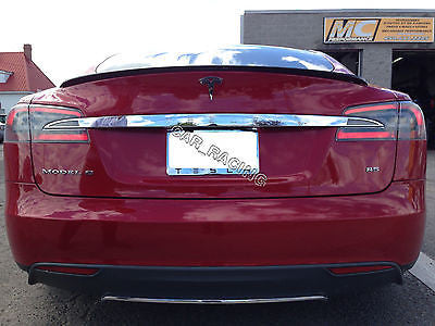 Trunk Boot Spoiler Lip Wing Fit For Tesla Model S Bumper 2012-2014 Unpainted  - MDI CarbonFiber